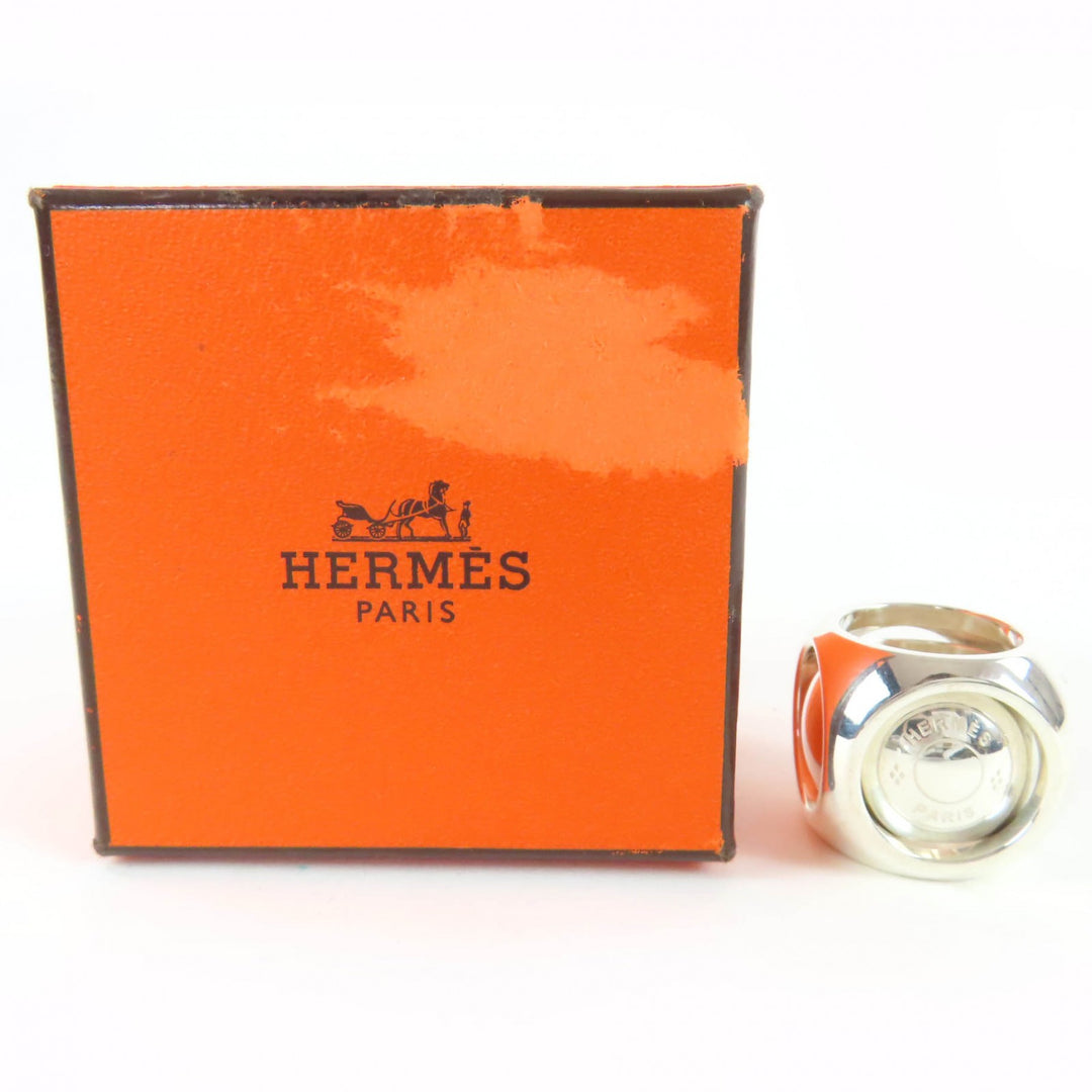 Excellent HERMES Ring Extra Wide Serie Ring キューブリング Silver AG925 Women