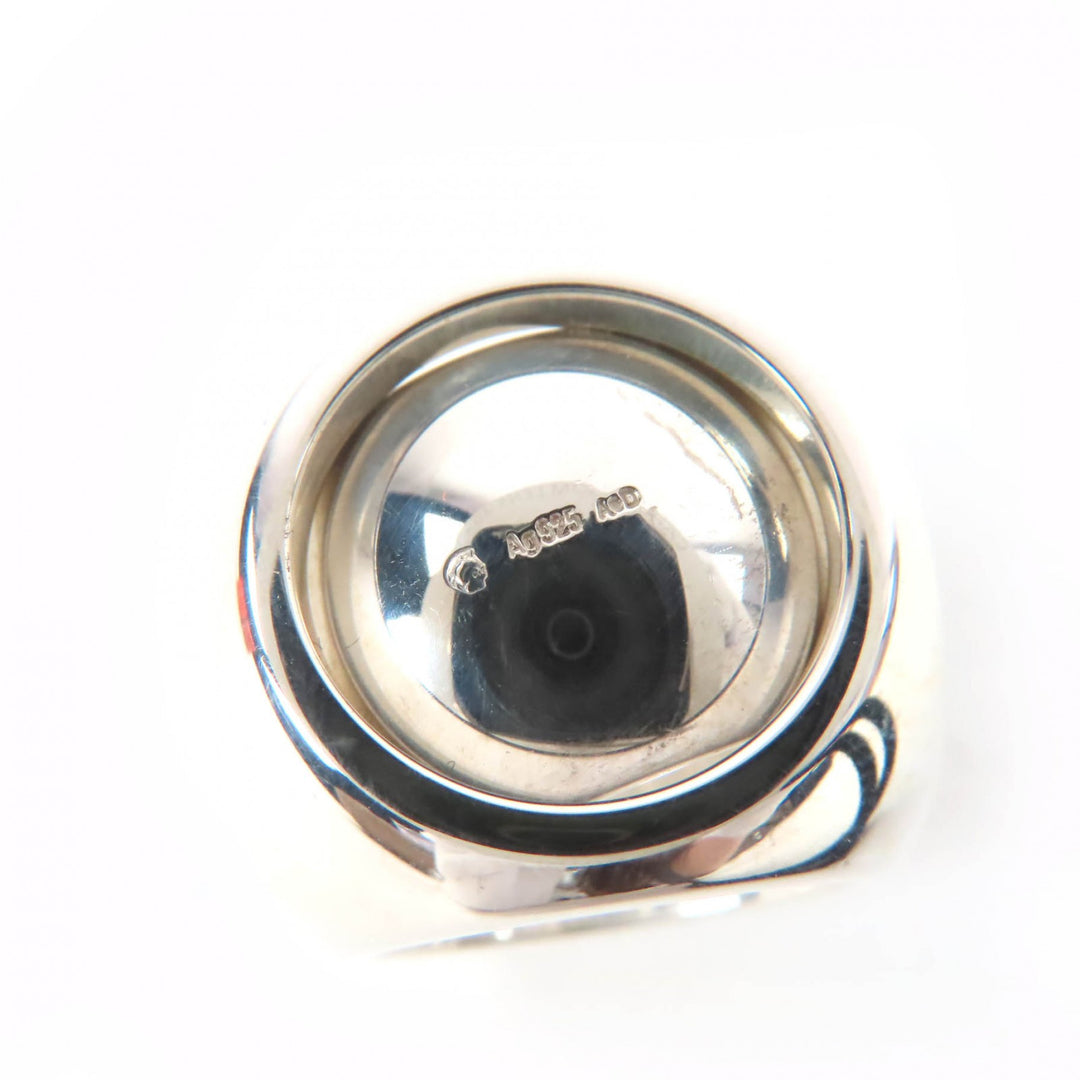 Excellent HERMES Ring Extra Wide Serie Ring キューブリング Silver AG925 Women