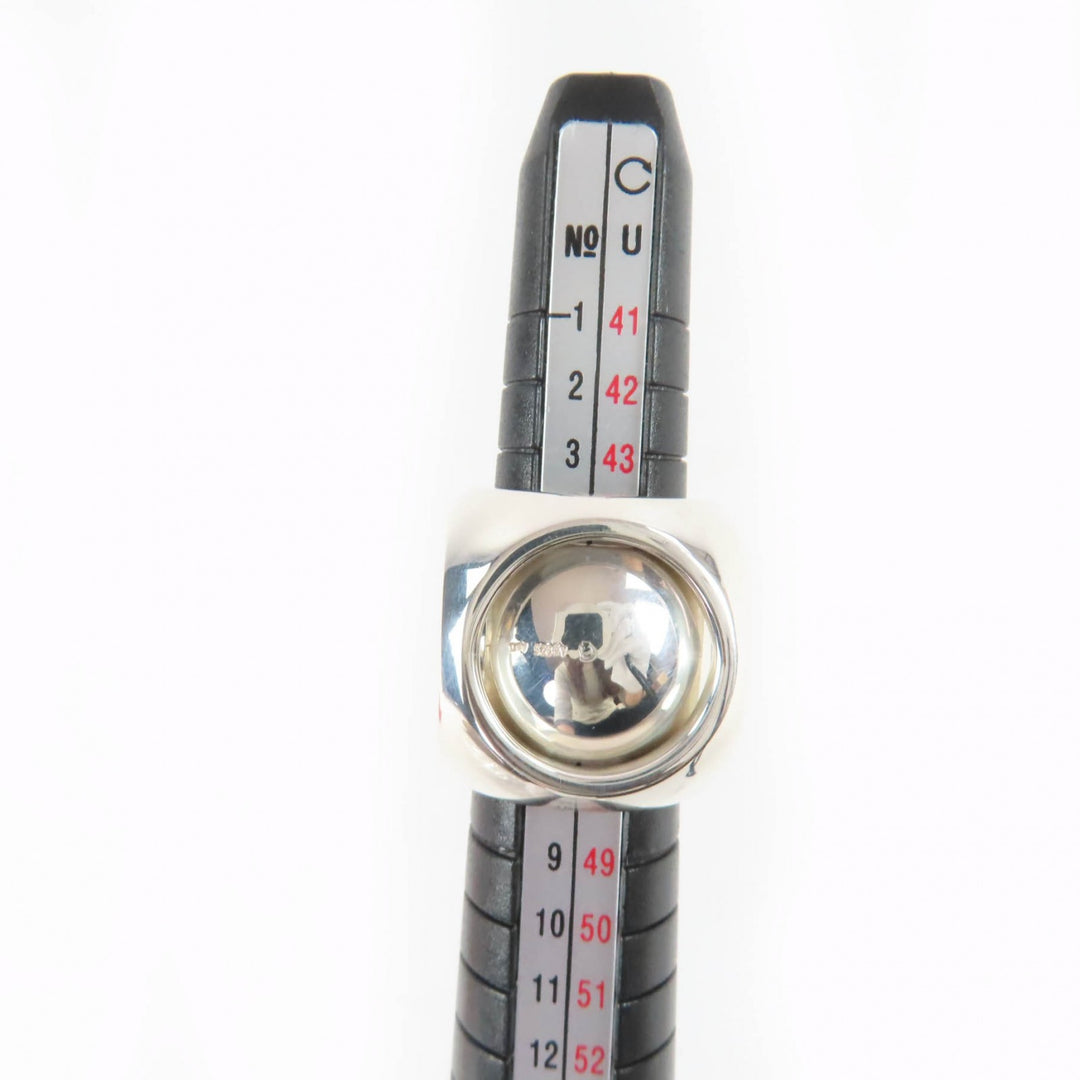 Excellent HERMES Ring Extra Wide Serie Ring キューブリング Silver AG925 Women