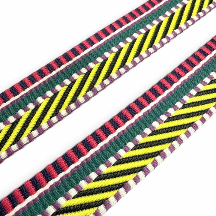 Excellent HERMES Shoulder strap Bandouliere Sangle Caval 1"" multicolor canvas