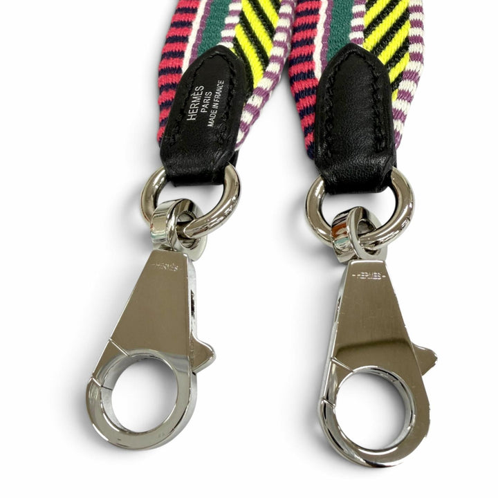 Excellent HERMES Shoulder strap Bandouliere Sangle Caval 1"" multicolor canvas