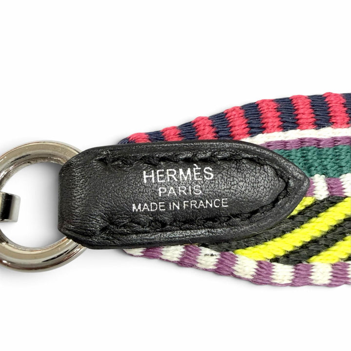 Excellent HERMES Shoulder strap Bandouliere Sangle Caval 1"" multicolor canvas
