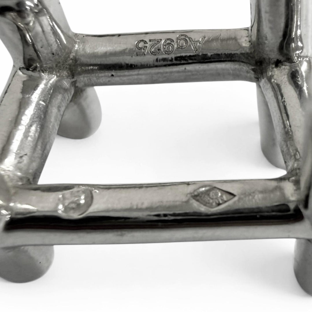 Great HERMES Cufflinks cufflinks H logo motif Silver AG925 mens