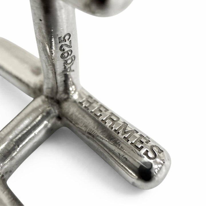 Great HERMES Cufflinks cufflinks H logo motif Silver AG925 mens