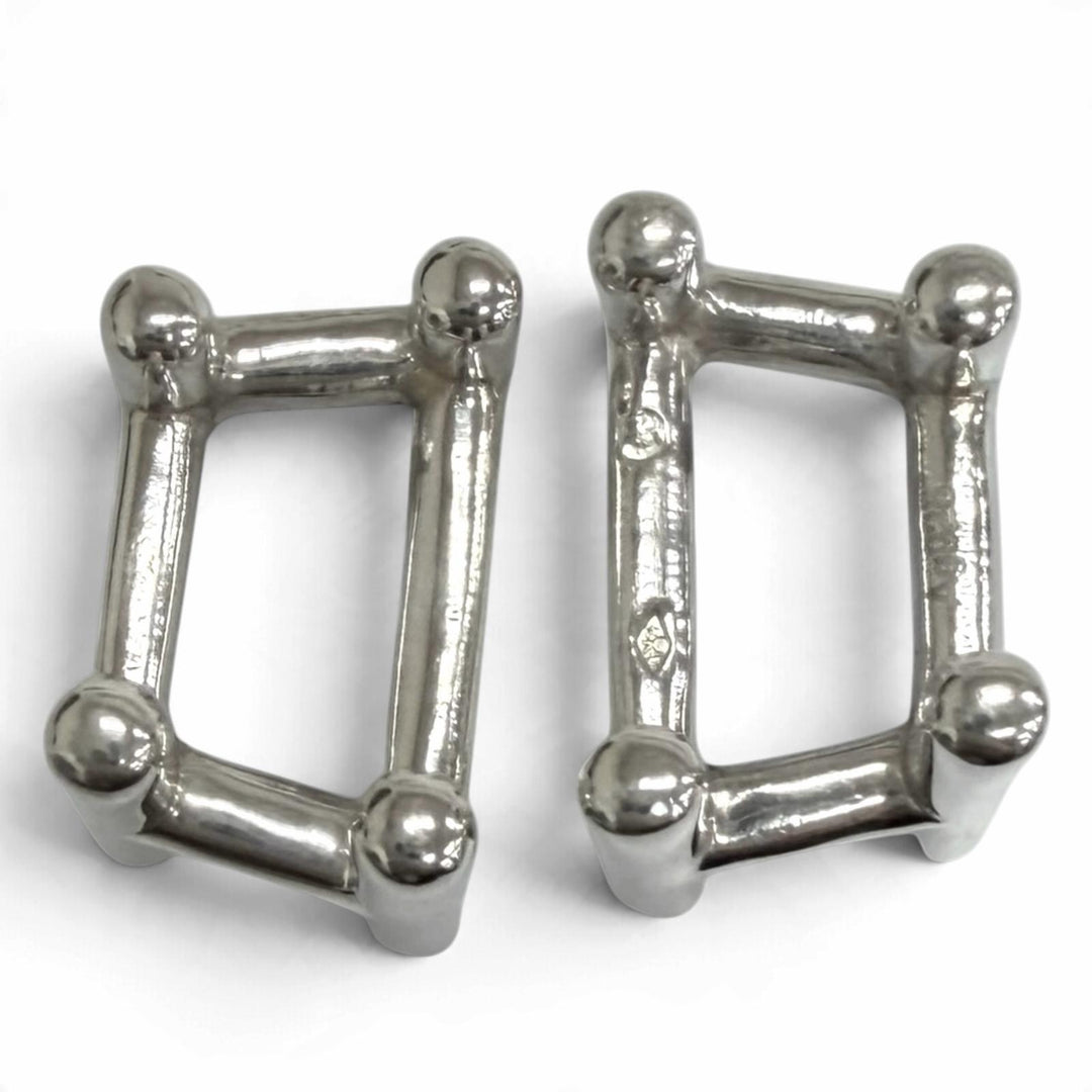 Great HERMES Cufflinks cufflinks H logo motif Silver AG925 mens