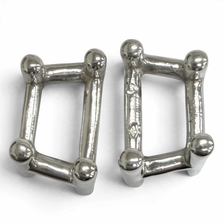 Great HERMES Cufflinks cufflinks H logo motif Silver AG925 mens