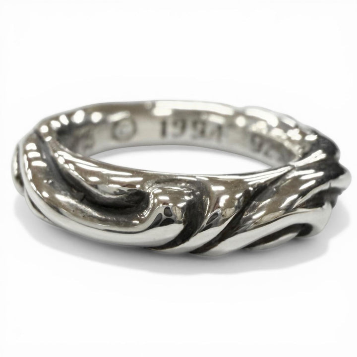 Excellent CHROME HEARTS Ring Scroll band Silver 925 mens