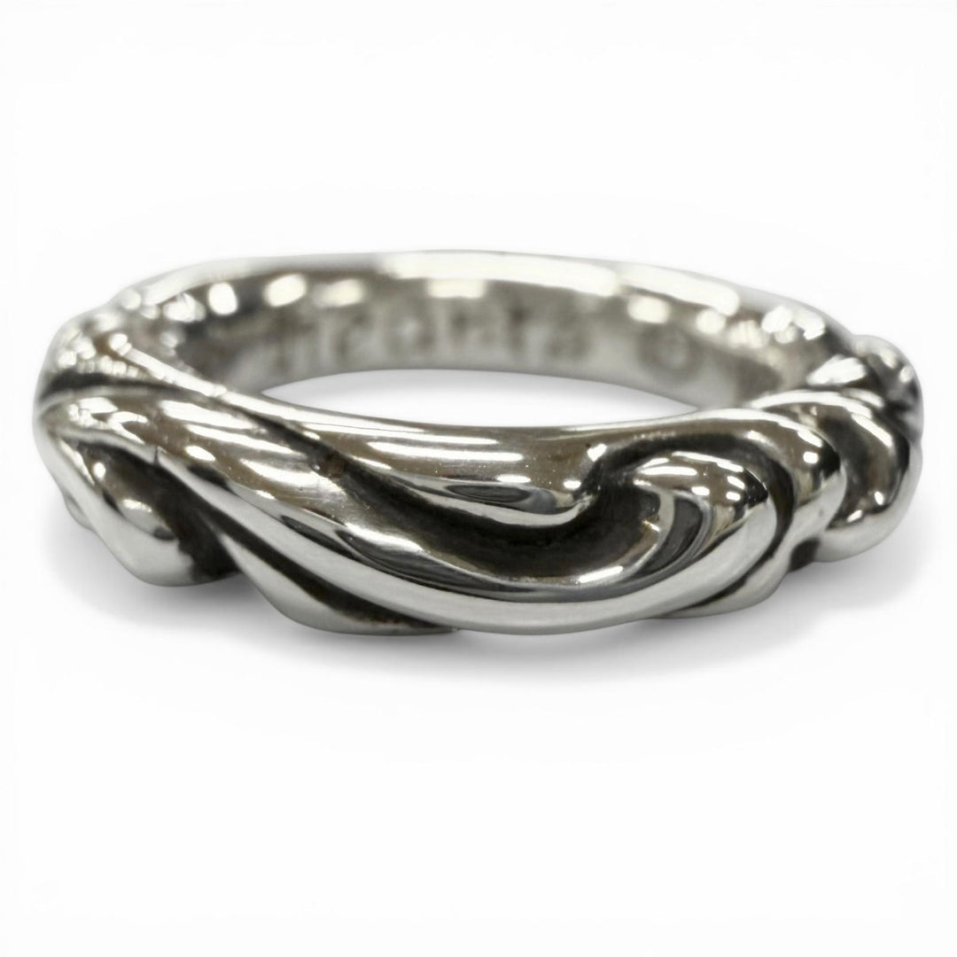 Excellent CHROME HEARTS Ring Scroll band Silver 925 mens