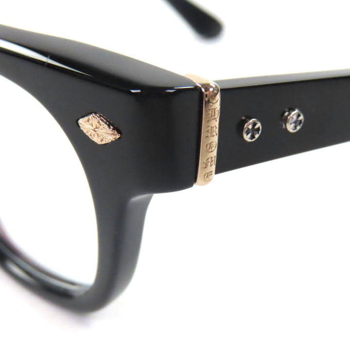 Excellent CHROME HEARTS Glasses JENNA TAIL YEA Cross Metal black 18KGP mens