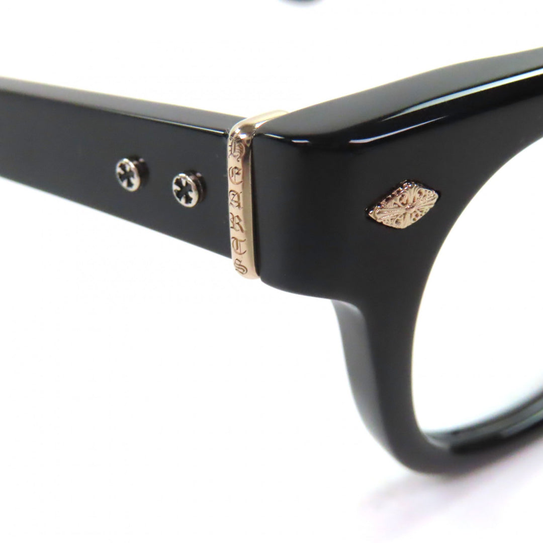 Excellent CHROME HEARTS Glasses JENNA TAIL YEA Cross Metal black 18KGP mens