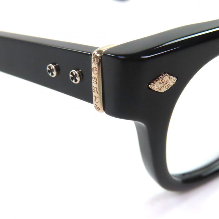 Excellent CHROME HEARTS Glasses JENNA TAIL YEA Cross Metal black 18KGP mens