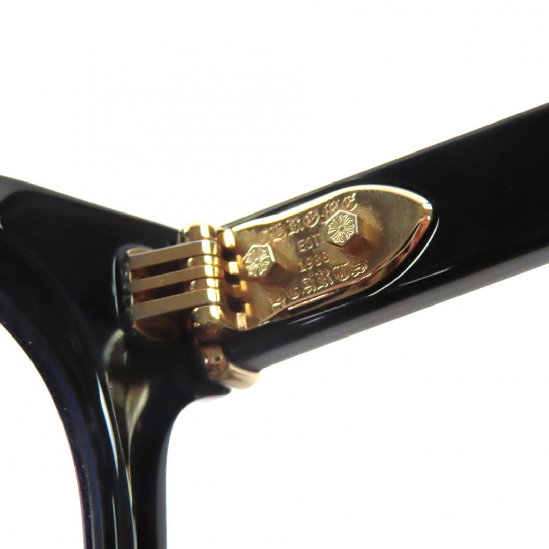 Excellent CHROME HEARTS Glasses JENNA TAIL YEA Cross Metal black 18KGP mens