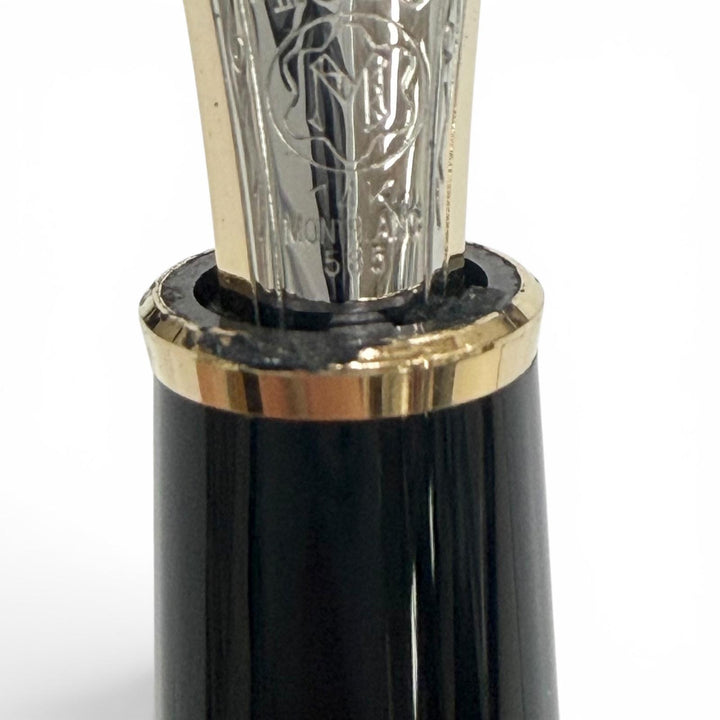 Very Good MONTBLANC fountain pen Meisterstück Classic white star black 14K mens