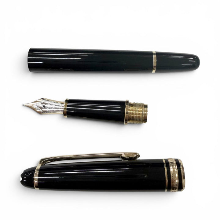 Very Good MONTBLANC fountain pen Meisterstück Classic white star black 14K mens