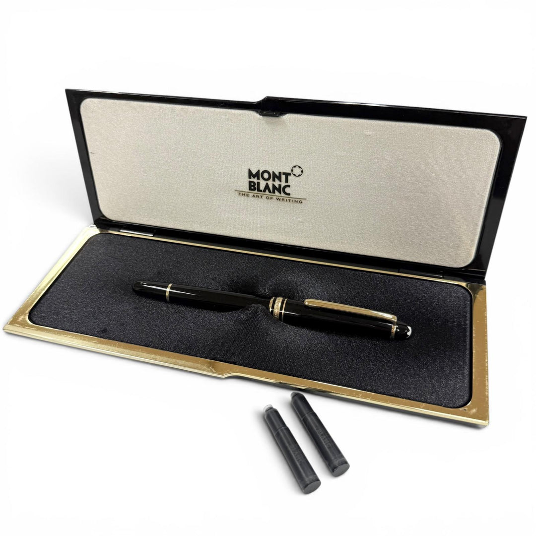 Very Good MONTBLANC fountain pen Meisterstück Classic white star black 14K mens