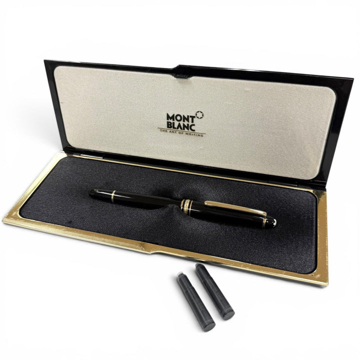 Very Good MONTBLANC fountain pen Meisterstück Classic white star black 14K mens