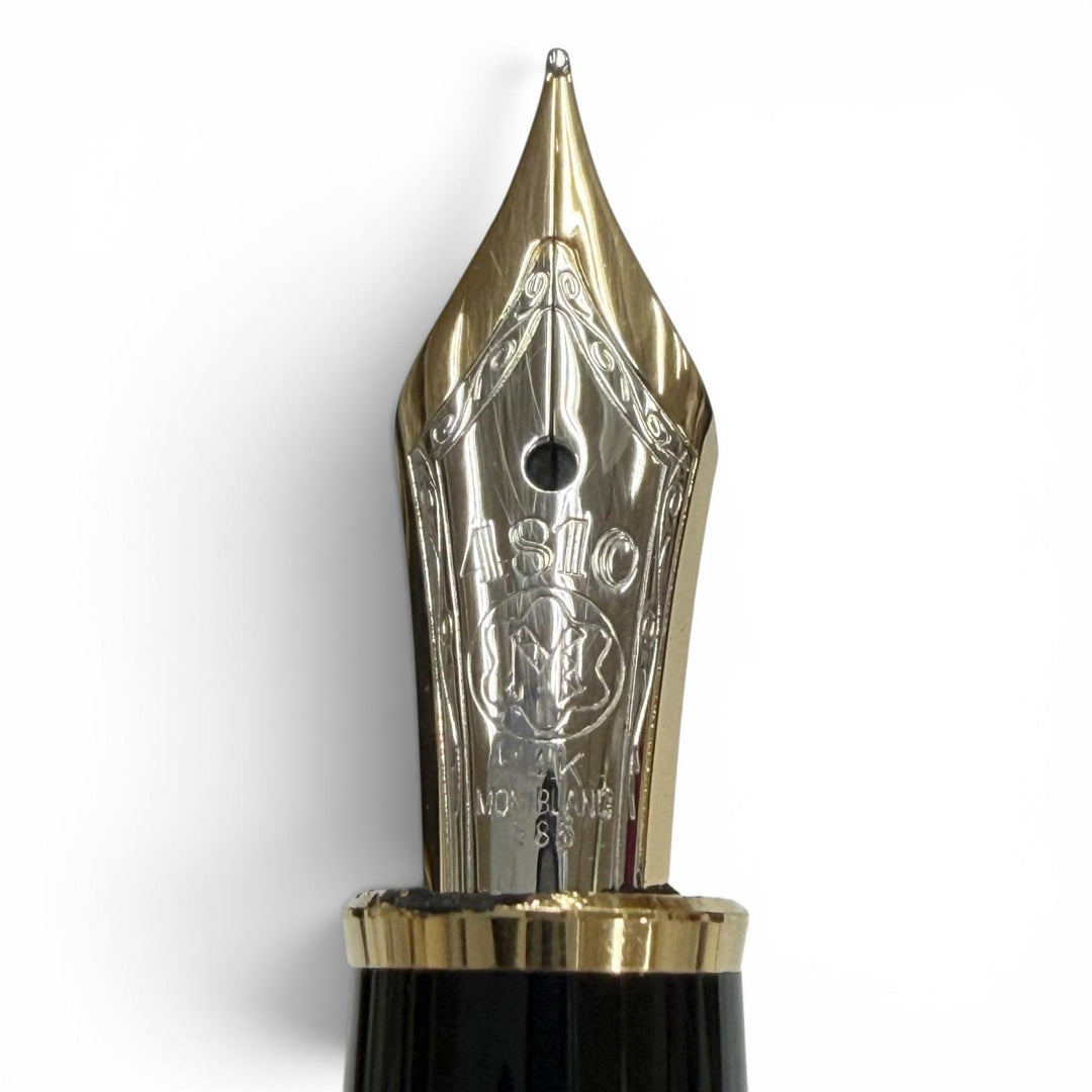 Very Good MONTBLANC fountain pen Meisterstück Classic white star black 14K mens
