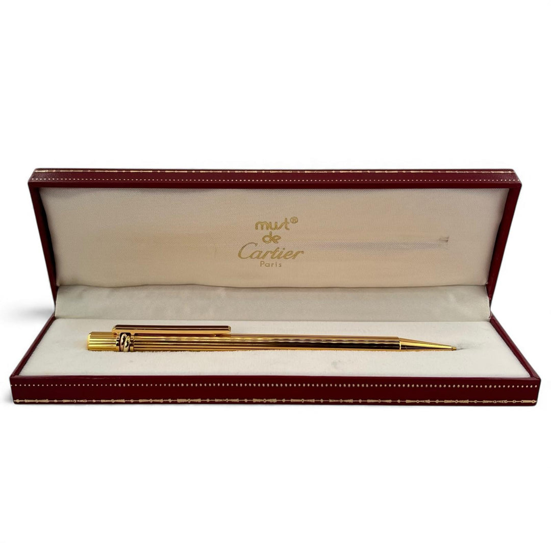 Excellent Cartier mechanical pencil must do Trinity Stripe Pattern Gold bordeaux