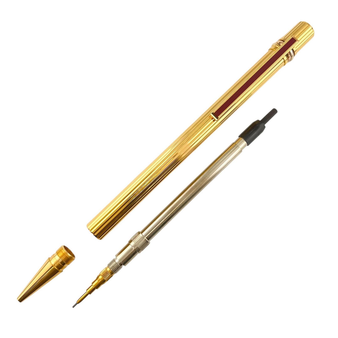 Excellent Cartier mechanical pencil must do Trinity Stripe Pattern Gold bordeaux