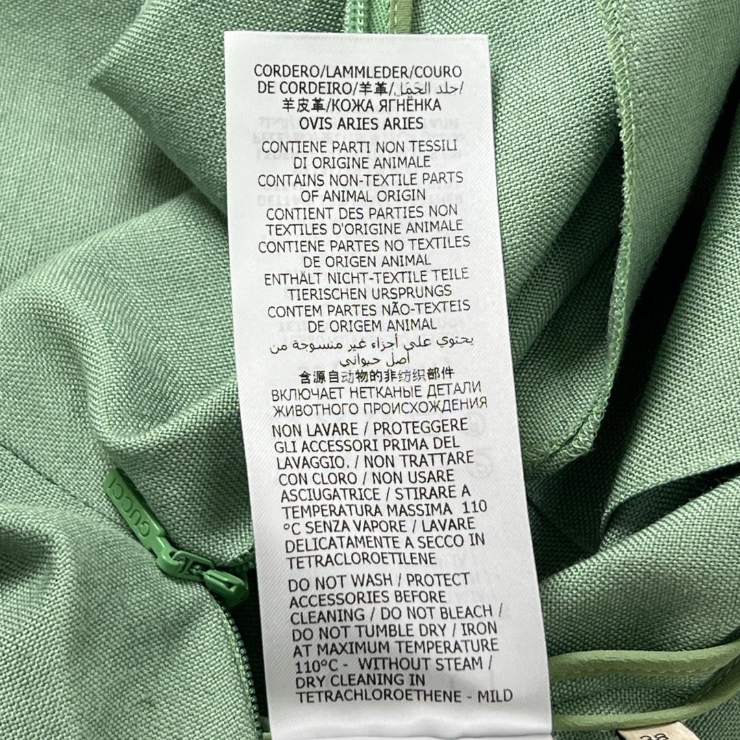 Excellent GUCCI skirt Linen Blend GG Marmont Mint green Rayon Women 36 652132