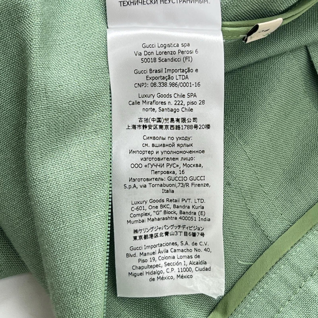 Excellent GUCCI skirt Linen Blend GG Marmont Mint green Rayon Women 36 652132