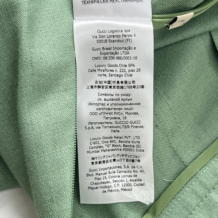Excellent GUCCI skirt Linen Blend GG Marmont Mint green Rayon Women 36 652132