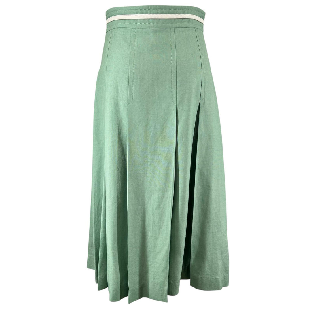 Excellent GUCCI skirt Linen Blend GG Marmont Mint green Rayon Women 36 652132