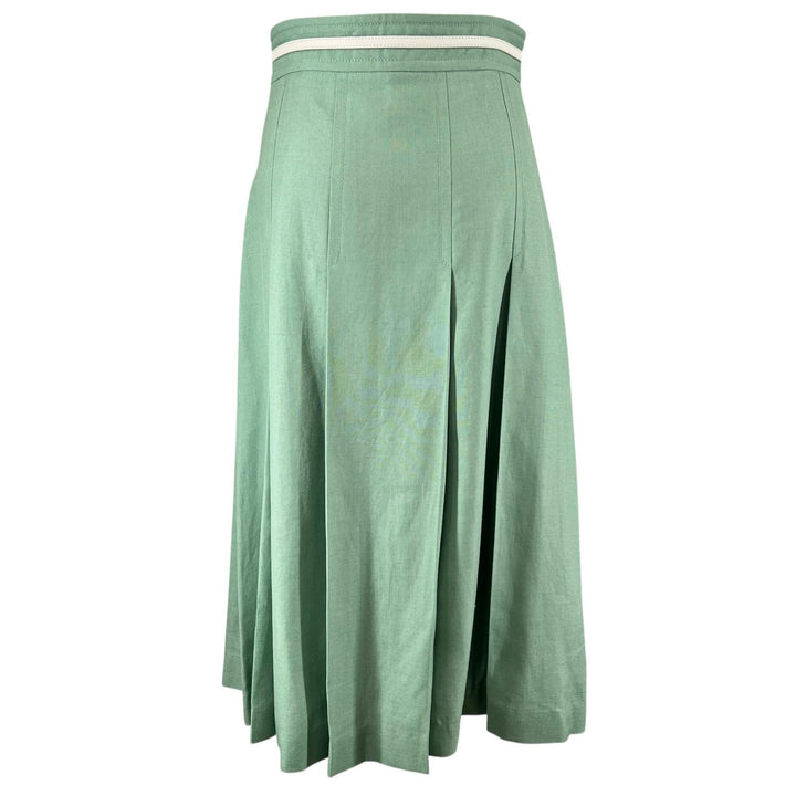Excellent GUCCI skirt Linen Blend GG Marmont Mint green Rayon Women 36 652132