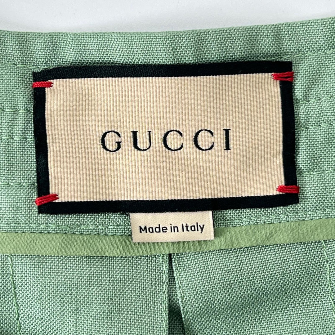 Excellent GUCCI skirt Linen Blend GG Marmont Mint green Rayon Women 36 652132