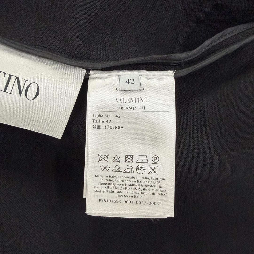 Great VALENTINO one piece Short sleeve black Virgin wool Women 42 TB3VAQZ14EJ