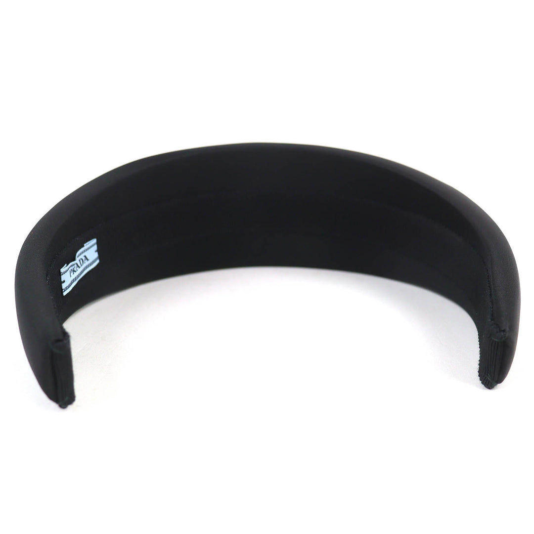 Excellent PRADA hair accessory Triangle logo with RE-NYLON headband black 1IH016