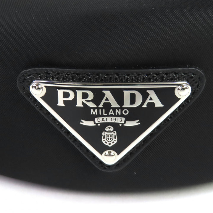 Excellent PRADA hair accessory Triangle logo with RE-NYLON headband black 1IH016