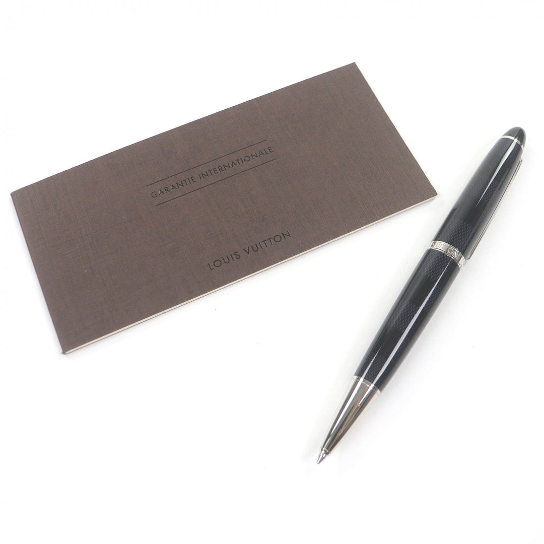 Excellent LOUIS VUITTON Ballpoint pen Grand Tour Damier Graphite Silver