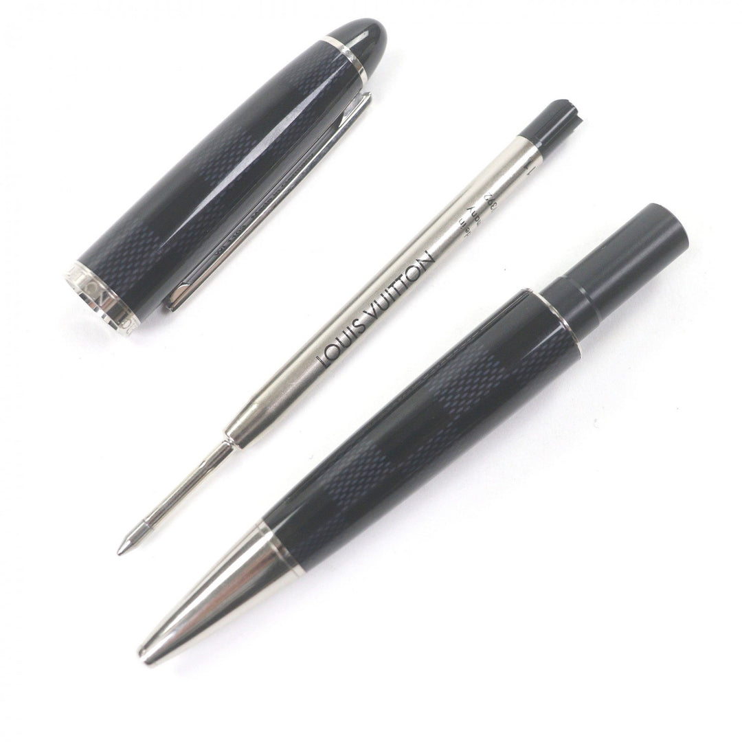 Excellent LOUIS VUITTON Ballpoint pen Grand Tour Damier Graphite Silver