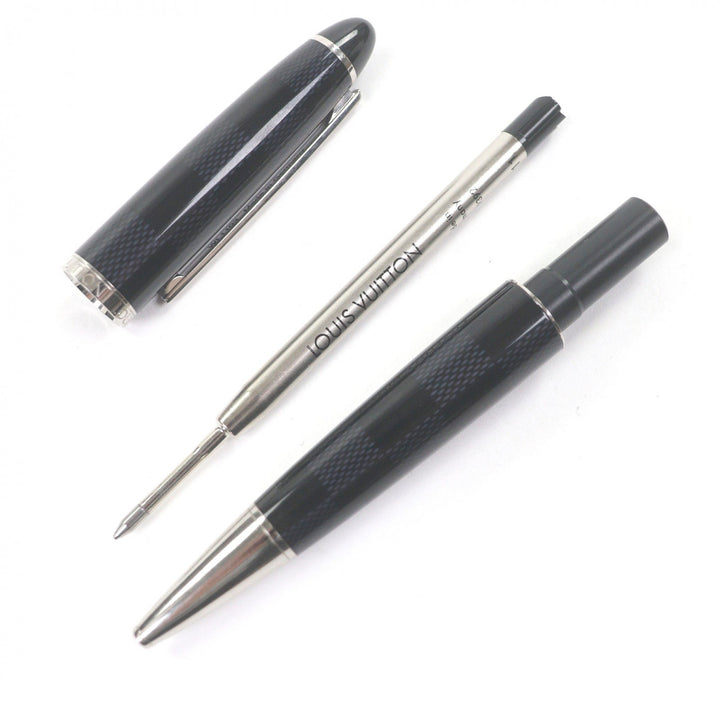 Excellent LOUIS VUITTON Ballpoint pen Grand Tour Damier Graphite Silver