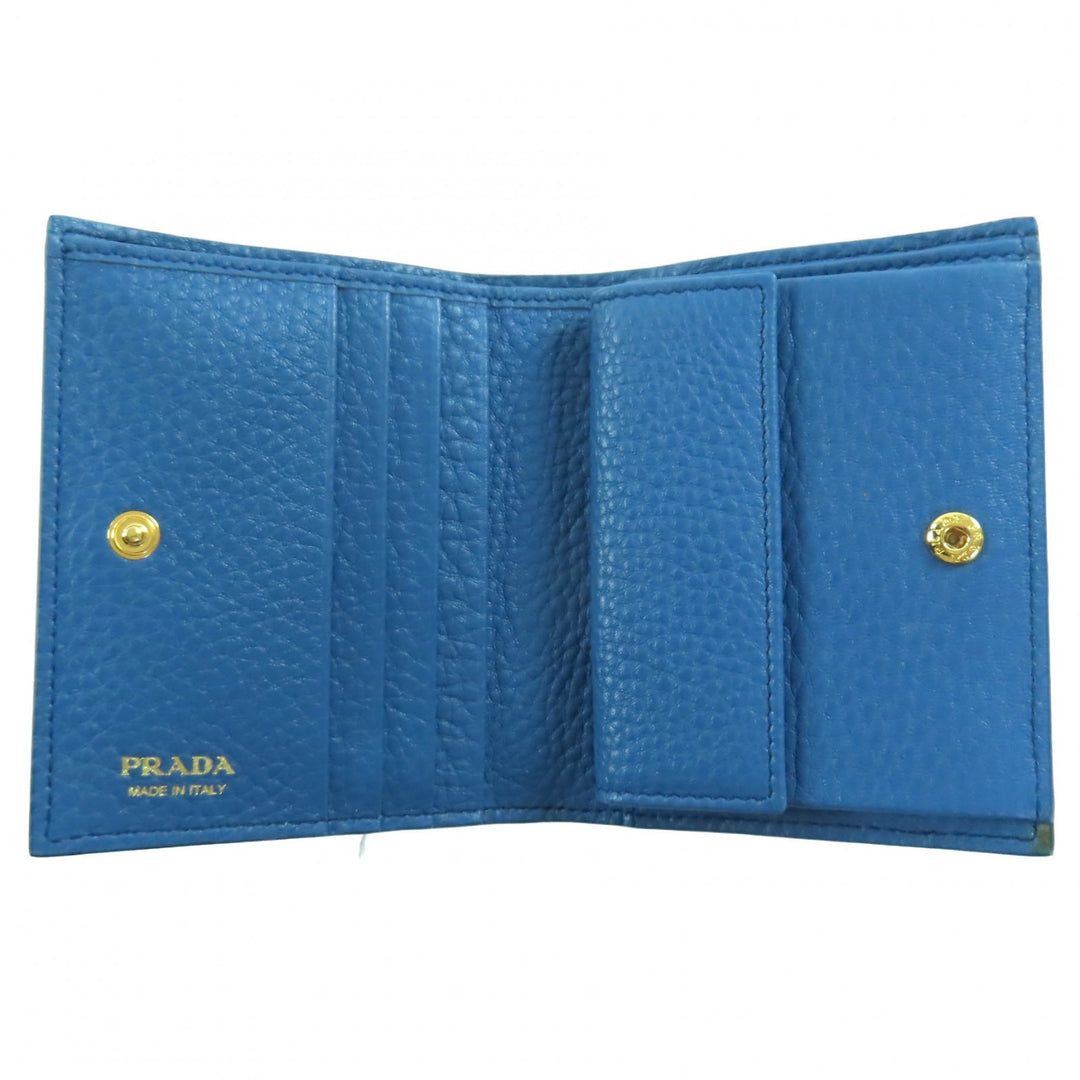 新品 PRADA 二つ折り財布 コバルトレザー レディース 1MV204