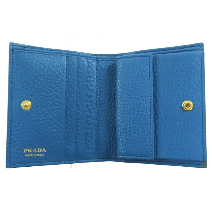 新品 PRADA 二つ折り財布 コバルトレザー レディース 1MV204