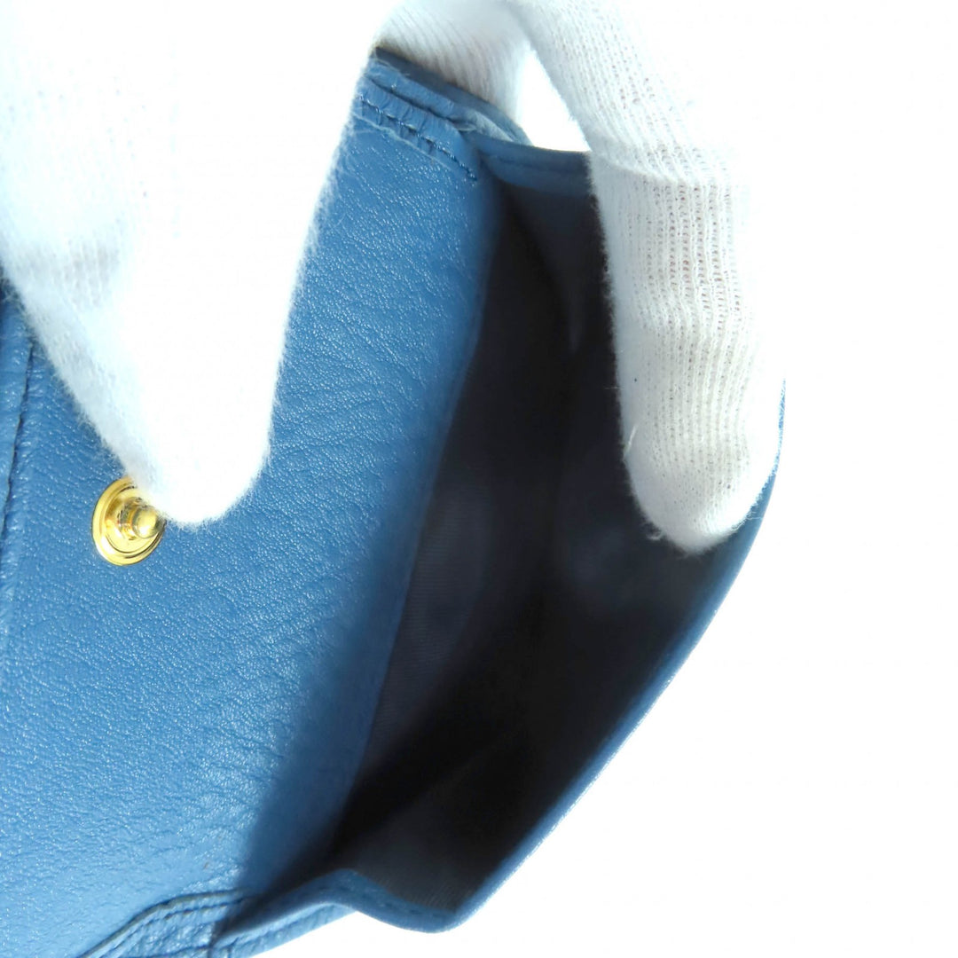 新品 PRADA 二つ折り財布 コバルトレザー レディース 1MV204