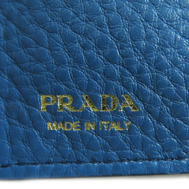 新品 PRADA 二つ折り財布 コバルトレザー レディース 1MV204