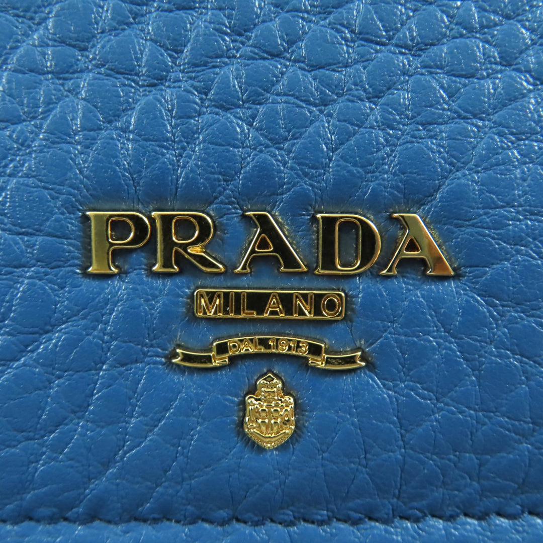 新品 PRADA 二つ折り財布 コバルトレザー レディース 1MV204