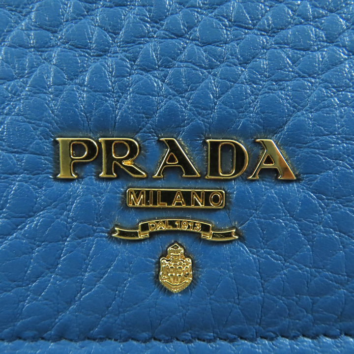 新品 PRADA 二つ折り財布 コバルトレザー レディース 1MV204