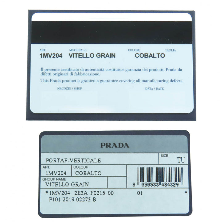 新品 PRADA 二つ折り財布 コバルトレザー レディース 1MV204