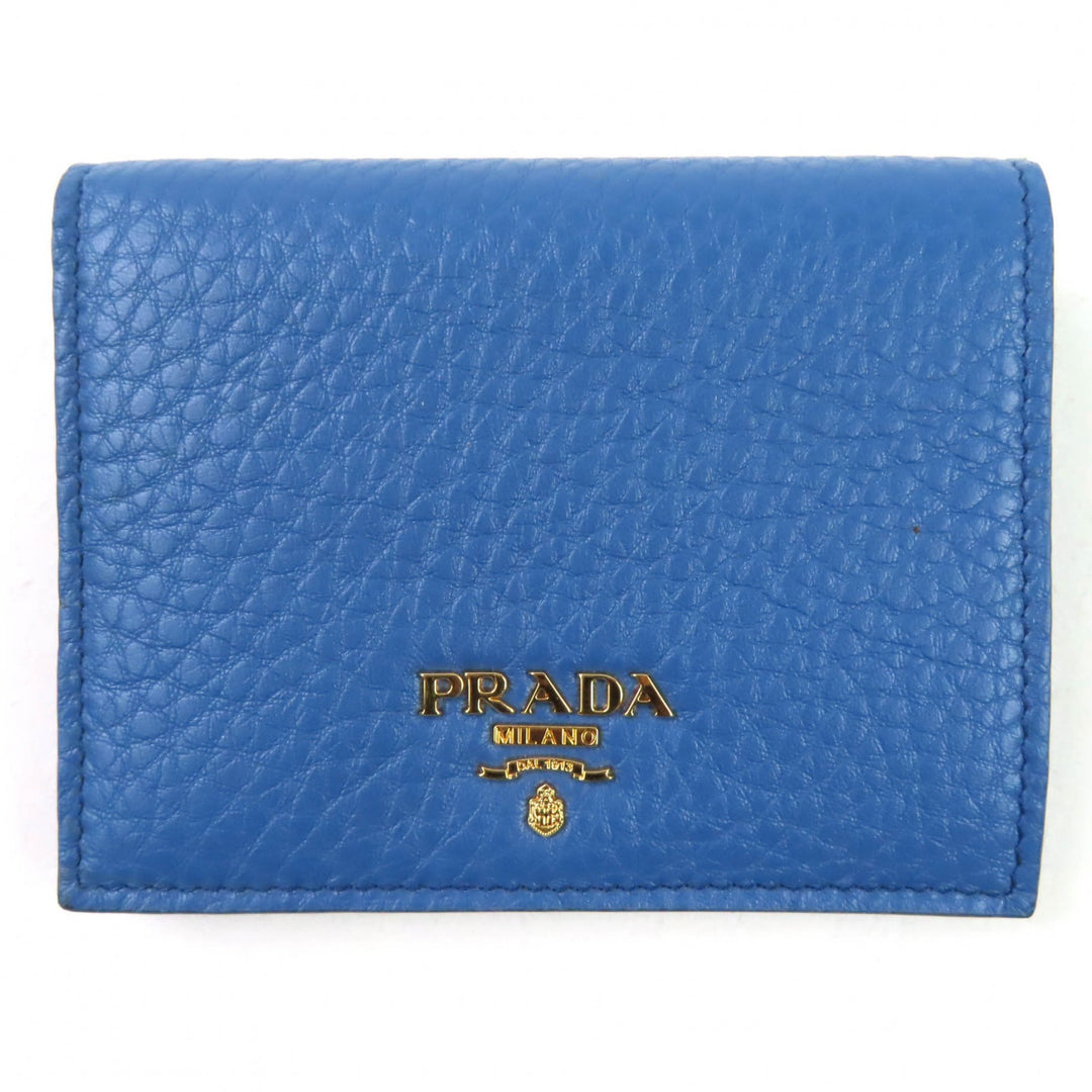 新品 PRADA 二つ折り財布 コバルトレザー レディース 1MV204