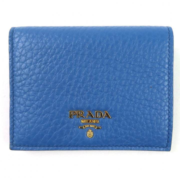 新品 PRADA 二つ折り財布 コバルトレザー レディース 1MV204