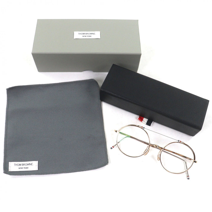 Great THOM BROWNE Glasses Two Bridges gold mens TBX910-49-01