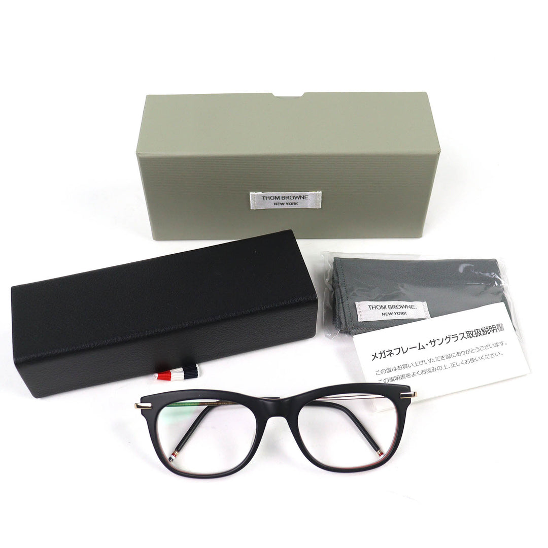 Excellent THOM BROWNE Glasses Square Tricolor Mad black mens TB-712-A-BLK-GLD-5