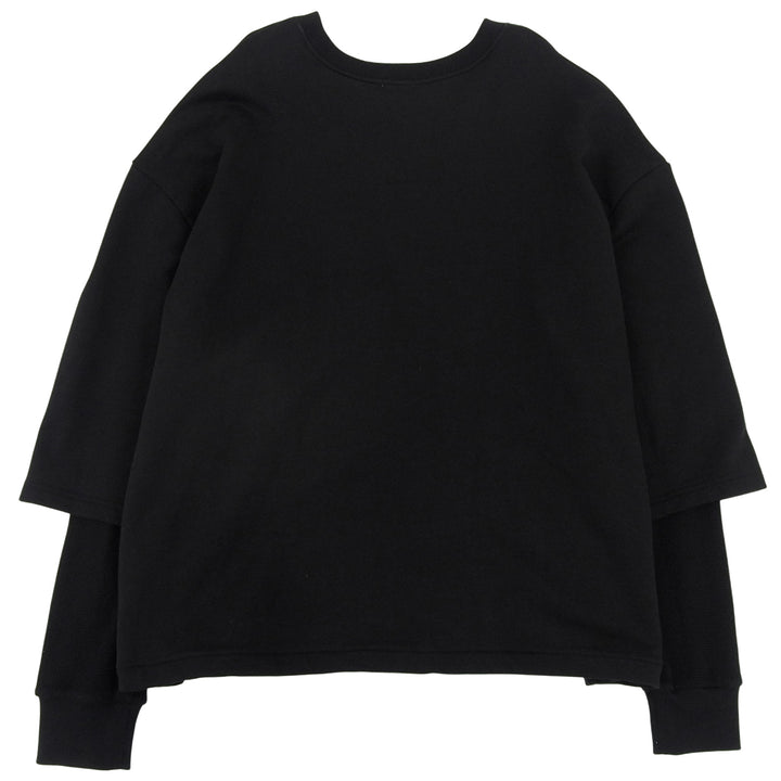 Pristine WILLY CHAVARRIA sweat WAFFLE LINED LS BUFFALO T black cotton mens L