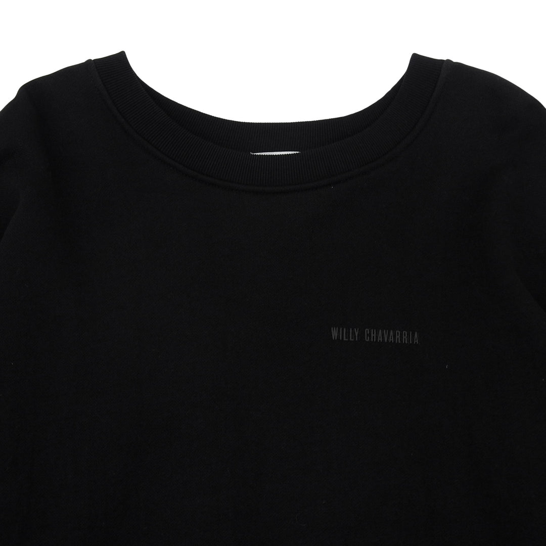 Pristine WILLY CHAVARRIA sweat WAFFLE LINED LS BUFFALO T black cotton mens L
