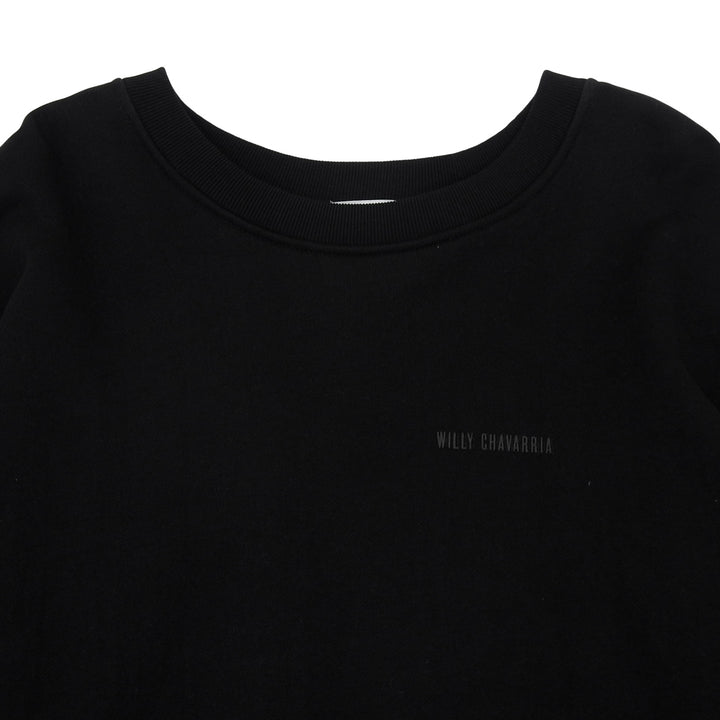 Pristine WILLY CHAVARRIA sweat WAFFLE LINED LS BUFFALO T black cotton mens L