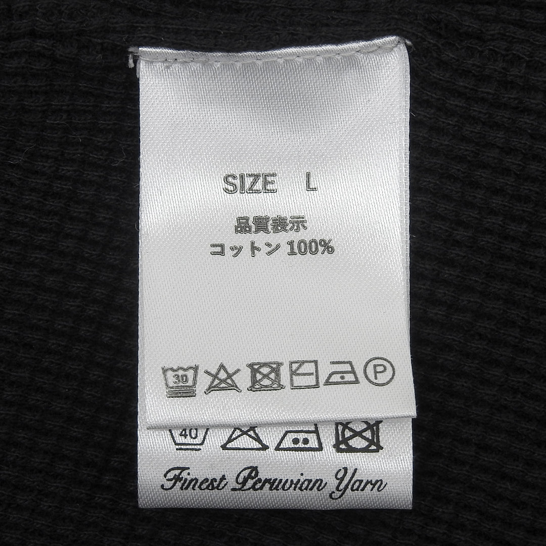 Pristine WILLY CHAVARRIA sweat WAFFLE LINED LS BUFFALO T black cotton mens L